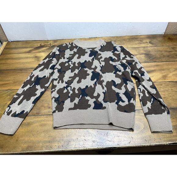 VINTAGE Bob Fratzke Winona Sweater Men’s Size Medium Brown Camo - Picture 1 of 9